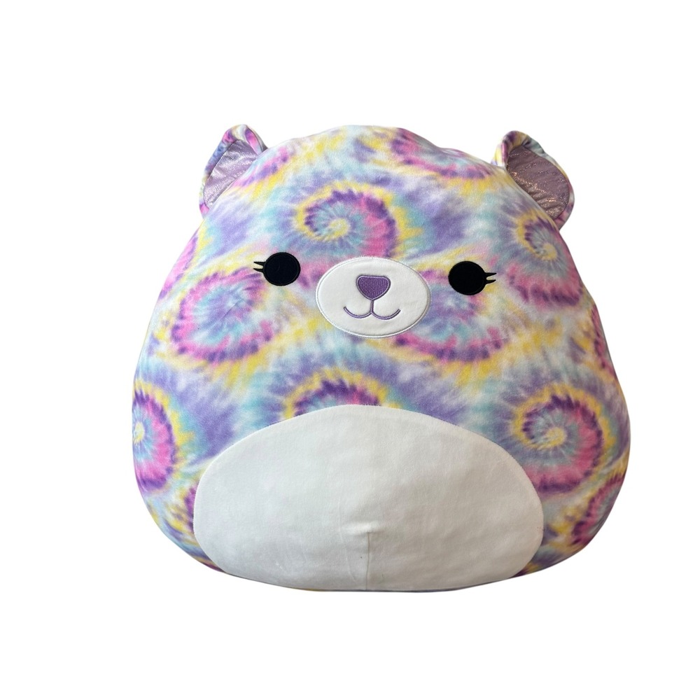 Squishmallow Jonessa Tie Dye Plush 24 Inch Oversize Purple Yellow 2021 Kellytoy